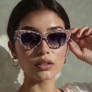 Kính Râm Mắt Mèo Cỡ Lớn Sang Trọng Dành Cho Nữ Với Ngọc Trai Đính Đá Thời Trang Pha Lê Bling Retro Kính Râm Dành Cho Nữ Làm Quà Tặng Dự Tiệc
