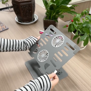 【COD】Laptop Stand 360° Rotatable For 10-17.3" Laptop Tablet For ipad MacBook Stand Bisa Dilipat Portable Laptop Stand Dudukan Notebook Meja Aluminium Dengan kipas pendingin