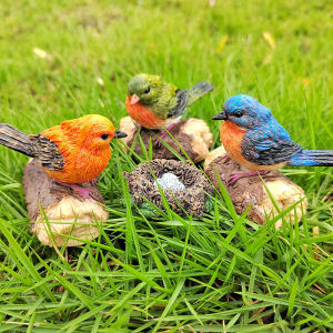 Base Model Simulation Sparrow Mini Landscape Small Ornaments Fake Mountain Basin Courtyard Fish Pond Flower Pot Decorations