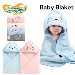 Aoduoyaya Cartoon Baby Bath Towel Child Flannel Hooded Blanket 0-1 Years Toddler Towel Tuala Mandi Kanak Budak