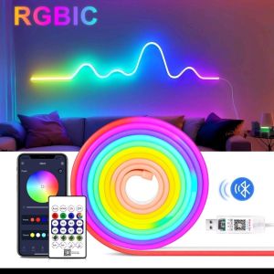 Wiscolor Tuya Wifi LED Neon Strip Lights RGBIC Đèn Trang Trí Nhà Thông Minh Chống Nước Tương Thích Với Alexa/Google Home/Smart Life