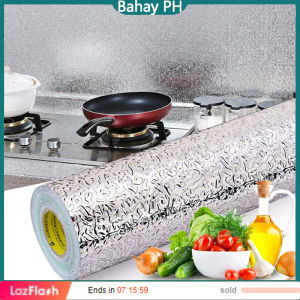 Silver Contact Paper for Kitchen Oil Proof Waterproof Sticker Aluminum Foil Kitchen Wallpaper Backsplash Peel and Stick Self Adhesive Shelf Liners for Drawer Removable 15.8x78.8 Inch