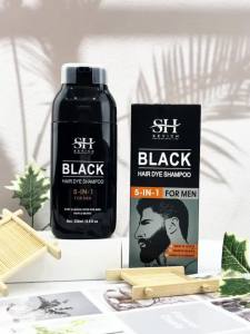 Sevich Darkening Shampoo Gray To Black For Men Black Hair Dye Shampoo Natural Removal White Hair Moustache Coloring Repair Gray