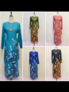 Baju Kurung Pahang Batik Asfa #KPB24013 Seta Pura Silk BBStml