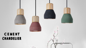 Đèn Thả Trần Xi Măng Kết Hợp Gỗ Phong Cách Bắc Âu Tối Giản