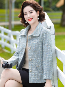 2025 New Autumn Winter Short Style Fashion Outerwear for Women Middle-Aged And Elderly Ladies Elegant Small Checkered Suit Jacket