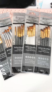 Giorgione Nylon Paint Brush Set Artist Round head Watercolor Nylon Brush Flat Brush Filbert Brush Acrylic Oil Painting Brushes