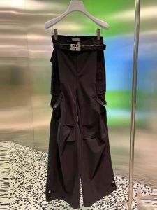 High Waist Drawstring Workwear Casual Pants Womens New Arrival Revanyaya RO11301106 Loose Fit Straight Leg Black Jeans