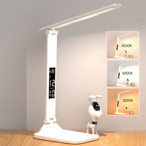 LED Multifunction Foldable Touch With Calendar Clock Dimmable Bedroom Bedside Reading Light Eye Protection Reading Night Light