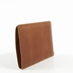 Genuine Leather Slim Laptop Sleeve Pouch Cover Leather Ultra-thin Notebook Protective Case for 14 Inch MacBook iPAD Air/Pro