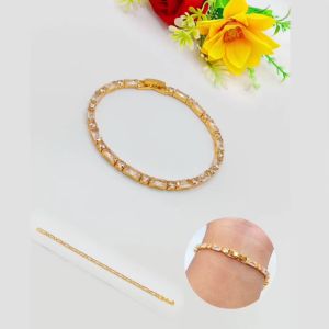 Gelang Tangan Batu Kristal Mengkilap Terbaru Anti Karat Anti luntur Lapis Emas (COD)