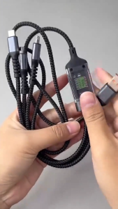 3 IN 1 Luminous Charging Cable 120W 6A Super Fast Charger USB Protection For Micro Type-C 1.2meters -2.2 meters