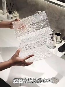 Borong365 Wall Mounted Glacier Tissue Holder Tissue Organizer Kotak Pemegang Tisu Rak Tisu Toilet Roll Paper Rack 厕纸架