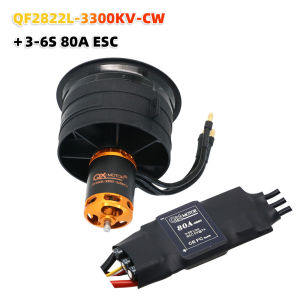QX-MOTOR new 64mm EDF CW/CCW 12 Blades Ducted Fan with QF2822 Brushless Motor 2100KV 2300KV 3300KV 4300KV for Remote control toy