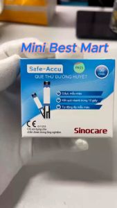 Máy Đo Đường Huyết Và Axit Uric Sinocare Safe AQ UG Kèm 50 Que Đường Huyết 50 Que Gout & 50 Kim Lấy Máu