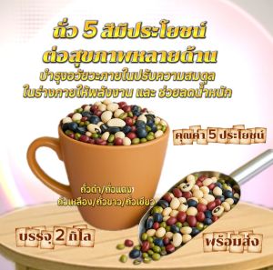 500 กรัม ถั่ว 5 สี ถั่วเขียว ถั่วแดง ถั่วดำ ถั่วเหลือง ถั่วขาว