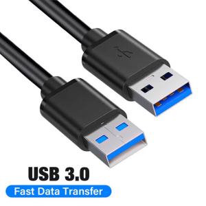 High Speed USB 3.0 Male to Male Extension Cable Type A 1M 2M for TV Box Hard Drive PC Laptop Backward Compatible with USB 2.0