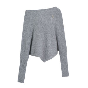 YIKEXIAOYEMEI | Áo Sweater Knit Trẻ Trung Dễ Thương Kiểu Đeo Vai