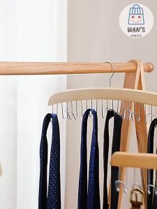 🍒grace Thai🍒 ตะขอไม้แขวนผ้าพันคอ เข็มขัด อเนกประสงค์ หนา1.5cm