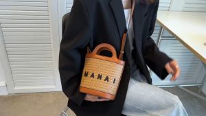 Túi Xách Bucket Bằng Cói Thời Trang Mùa Hè 2023 Dành Cho Nữ
