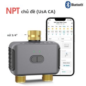 Tuya Hẹn Giờ Tưới Nước Thông Minh Bộ Điều Khiển Tưới Tự Động Zigbee/BT 2 Outlet Hệ Thống Tưới Vườn Bằng Vòi Phun Nước Alexa Hỗ Trợ Google