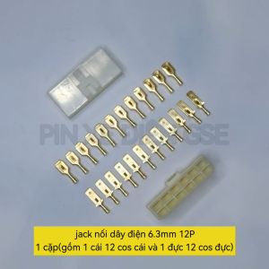 combo 5 Jack kết nối dây điện 12P loại 6.3mm dành cho ô tô xe máy cao cấp(gồm đầu ghim)