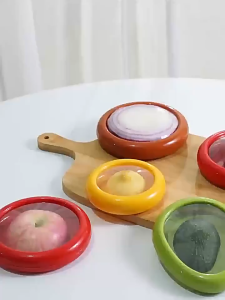 4Pcs/Set Fresh Fruit Vegetable Container Gaya Alpukat/Tomat/Lemon/Bawang / Kotak Transparan Organizer