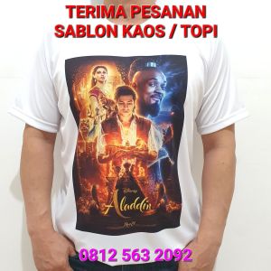 Sablon Kaos MURAH CEPAT CUSTOM Desain BEBAS Bahan Jersey Polyster Kualitas Premium Warna PUTIH