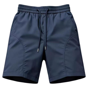 OUMULONG | Navy Blue Ice Silk Quick-Dry Casual Pants Loose Slant Cut Shorts