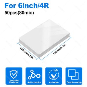 50sheets 80 Mic 3/5/6/inch Laminating Film PET EVA Plastic Film for Hot Laminator 3R 4R 5R A6 A5 A4 For Photo/Files/Card/Menu