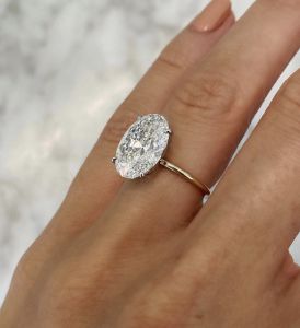 Classic Hot Selling Gold Plated Rings For Women Oval Cubic Zirconia Jewelry Wedding Engagement Ring Wholesale Size 5-10