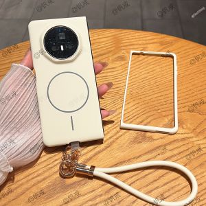 Ốp Lưng Cảm Giác Giấy Nhám Mỏng Toàn Thân Có Sạc Từ Màn Hình Gập Bảo Vệ Màn Hình và Dây Đeo Cho Điện Thoại