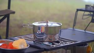 Campingmoon | CAMPINGMOON Thickened Composite Stainless Steel Outdoor Camping Soup Pot Portable Picnic Pot And Cooking Utensils Boiling Water