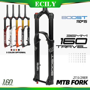 ECILY Suspension Fork DH AM DownHill Thru Axle Boost Fork Rebound Adjustment 110MM*15MM Travel 160MM  MTB AIR Fork Bicycle Part