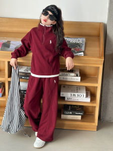 MPW | Fashionable Hoodie Set For Girls Big Kids Autumn Wear Casual Style Two-Piece Suit Stand Collar Trendy Outfit Childrens Clothing