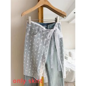 Street Style One-Piece Embroidered Lace Mini Skirt Short Skirts Layered Design No Lining mid Waist A-Line Skirt Polyester Fabric