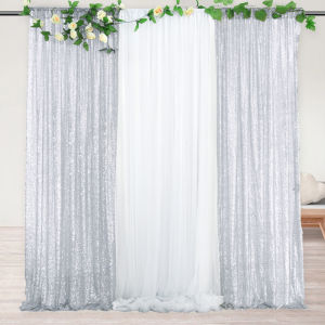 2FTx8FT Sequin Backdrop Curtainsfor Wedding Birthday Christmas Baby Shower Party Decoration Photographic props Silver/Gold