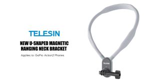 TELESIN U-Shape Magnetic Neck Hold Bracket for GoPro Hero Insta360 OSMO Action DJI Action Cam