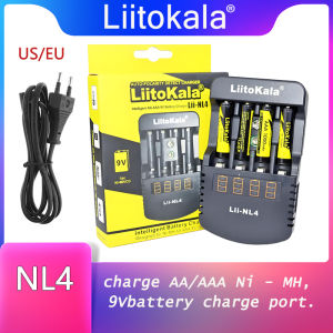 LiitoKala Lii‑NL4 Smart Charger For 1.2V AA AAA 9V Ni‑MH Ni‑Cd Rechargeable Battery 4 Independent Desktop Travel Battery Charger
