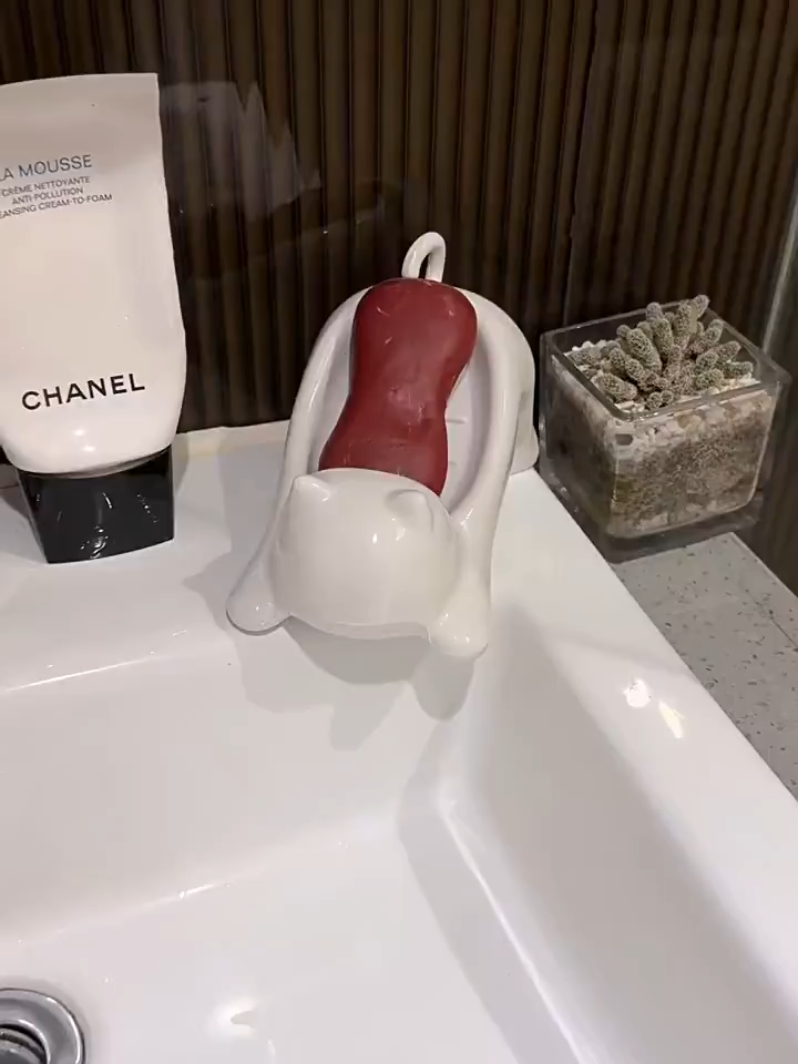 PaulWeekend  กล่องใส่สบู่มีที่ระบายน้ำ รุ่นพลาสติก จำลอง สำหรับอ่างล้างหน้า กล่องสบู่ในห้องน้ำ ที่วางสบู่กันน้ำลื่น ประหยัดพื้นที่