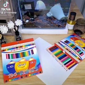 Fengcai 24 Color Pencil Pensil Warna Kayu Coloured Pencils #24色 #长彩色铅笔 #3024 #RQ-00130 #彩色铅笔 #ColorPencil #coloring