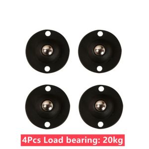 4Pcs Furniture Casters Wheels 1/2/3/4 Beads Pulley Self Adhesive Stainless Steel 360° Rotation Universal Wheel Load 20/200Kg