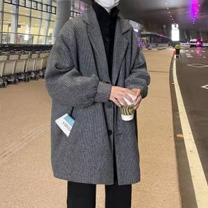 เสื้อกันลมผ้าลูกฟูกสไตล์อเมริกันสำหรับผู้ชายเสื้อแจ็คเก็ตทรงหลวมบุใยฝ้ายหนาพิเศษความยาวปานกลางสำหรับฤดูใบไม้ร่วงและฤดูหนาวเสื้อโค้ทแบรนด์ยอดนิยม