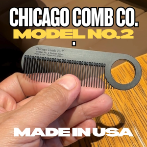 CHICAGO COMB CO. Model No. 2 Carbon Fiber Comb (The Worlds Finest Comb. Designed and Made in USA) Super Smooth Anti Hair Fall No Hair Tagging Better Than Brush Anti-Static Durable Can Last A Very Long Time