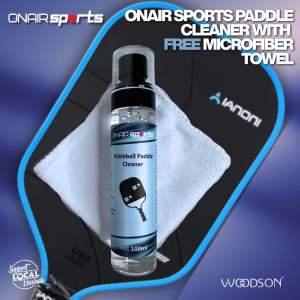 ONAIR Sports Pickleball Paddle Cleaner Spray 100ml + Microfiber Cloth - Removes Ball Residue Dirt Dust & Stains | Carbon Fiber Paddle Cleaning Tool