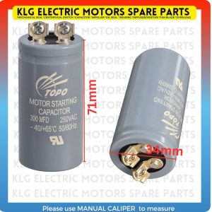 Topo starting capacitor 300uf 250v screw type small best for submersible pumps