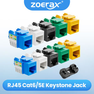 ZOERAX | ZOERAX Cat6 Keystone Jack RJ45 Keystone Jack and Keystone Punch Down Stand90-Degree Jack(Not compatible with Patch Panel)