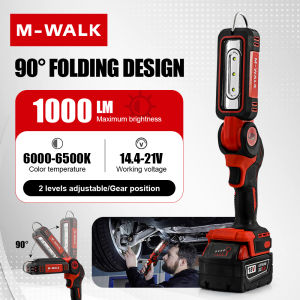 Rechargeable Camping LED Work Light Flashlight with Hook Modes Suitable for Night Work Car Repair For Milwaukee 18V Battery Pin