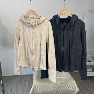 Slim Fit Fleece Lined Hooded Jacket Womens Zipper Cardigan Long Sleeve Autumn Winter Outerwear Fishbone Line Splicing