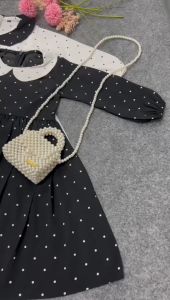 Leia - Gaun Anak Perempuan/ Dress Anak Perempuan Polka Panjang Woolpeach Import Premium Untuk Usia 3-9 Tahun